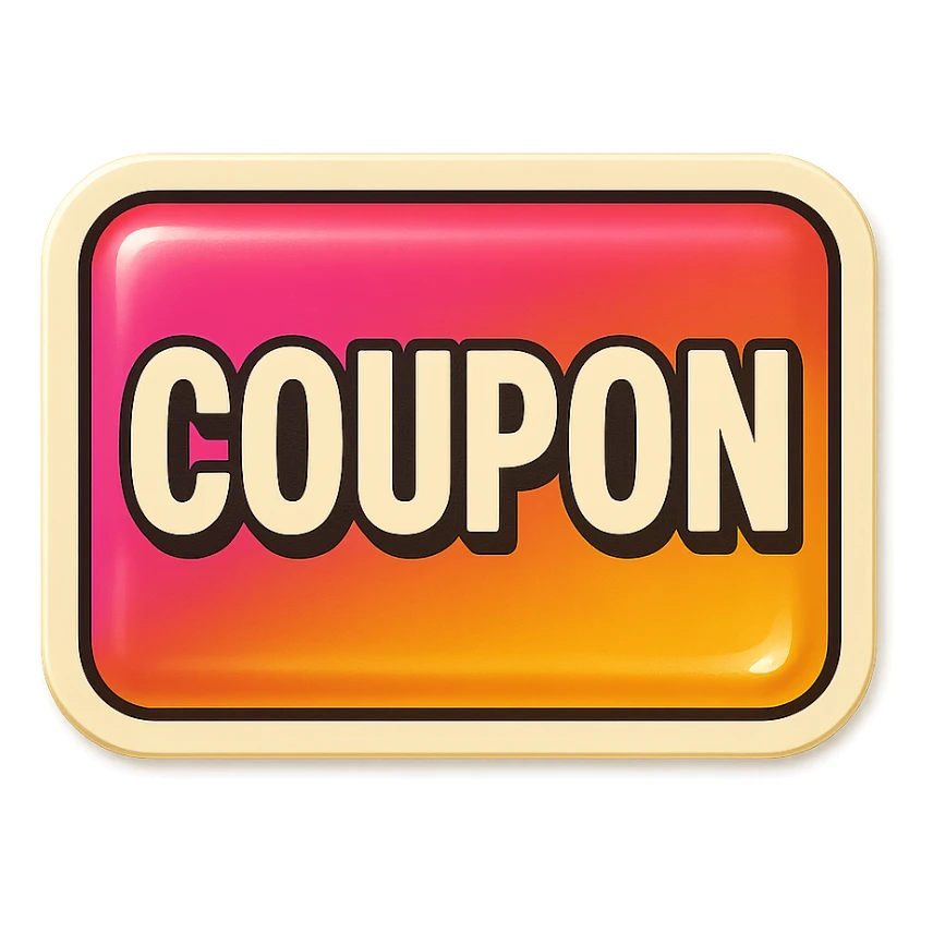A sticker of a coupon sticker