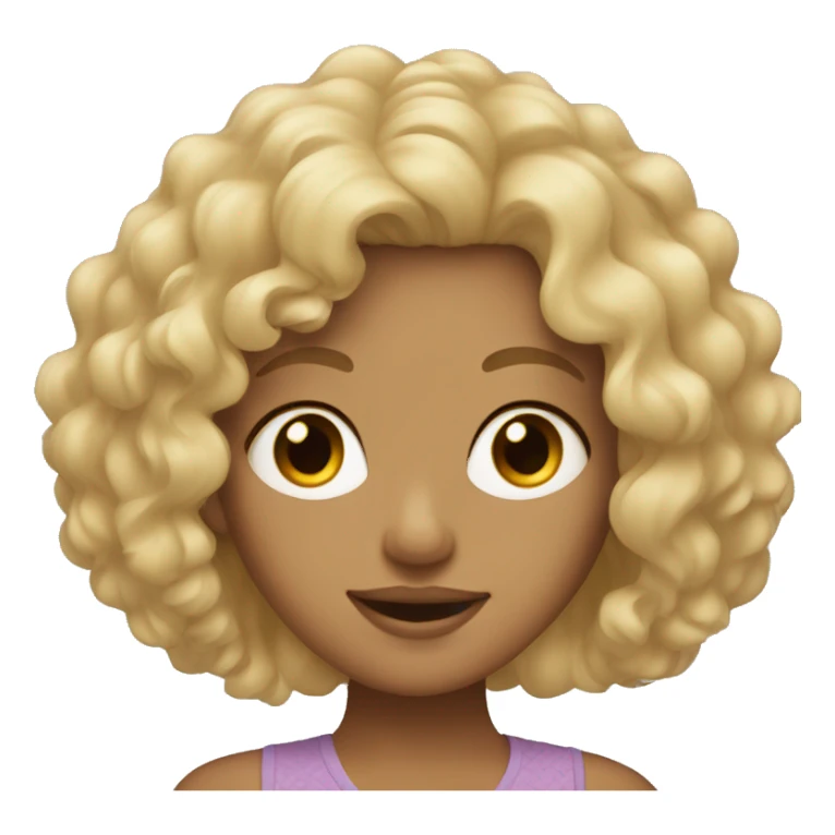 Blonde curly hair girl with tan skin sticker