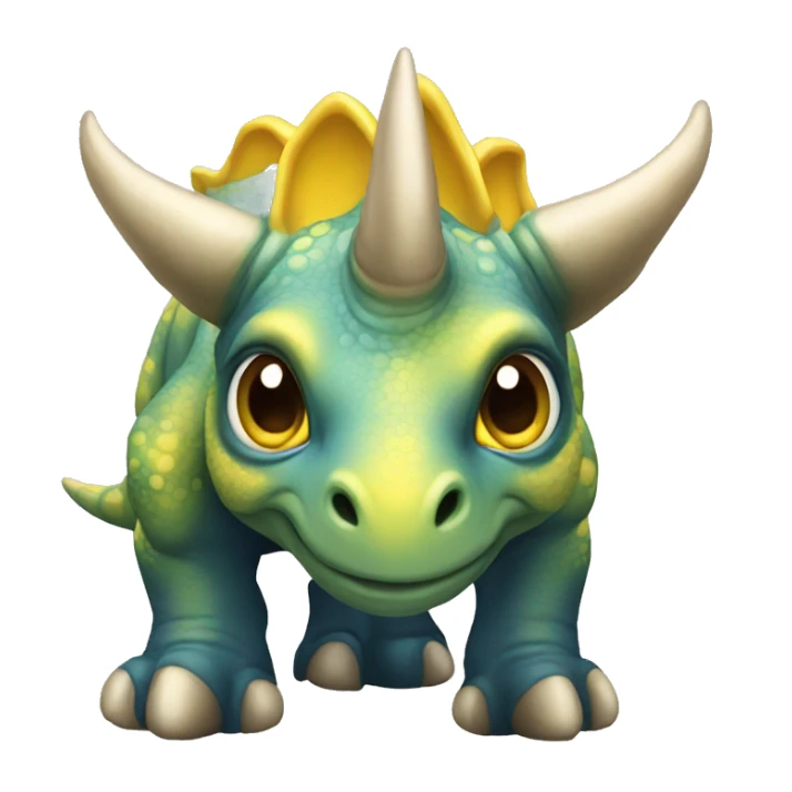 Triceratops yellow blue eyes sticker