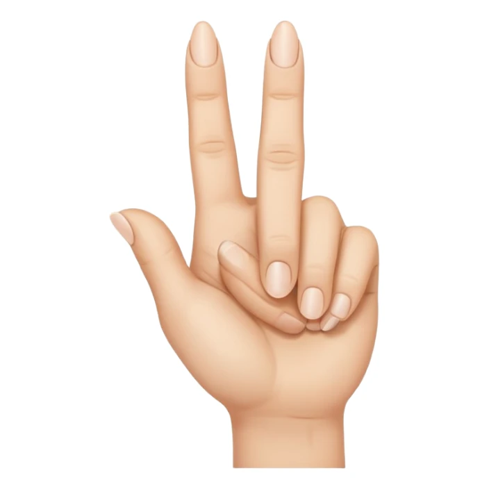 pointer finger up, middle finger up and pinky finger up, ring finger down sticker