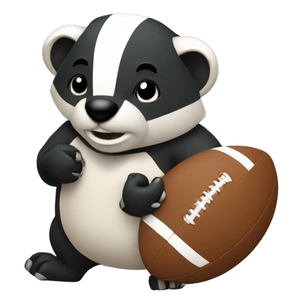 Badger holding rugby ball sticker