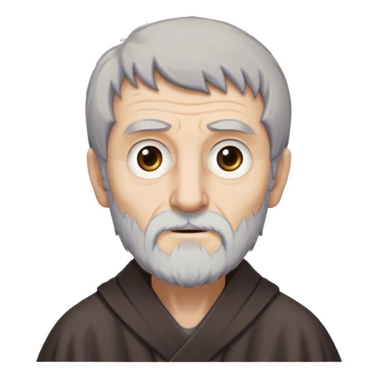 Qyburn from game of thrones, Qyburn is a thin, aging man with a gaunt, almost skeletal face and pale, sallow skin. His wispy gray hair and short, scruffy beard give him an unkempt look, and his cold, calculating eyes make him seem eerily detached. He wears simple, dark robes, lacking the grandeur of a typical maester, as he was stripped of his title for his unethical experiments. His soft-spoken yet chilling demeanor makes him unsettling to those around him. sticker