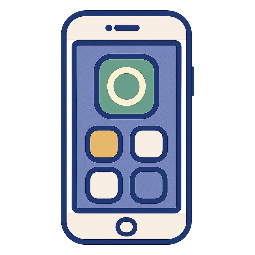 iPhone, modern look, green gold and white color scheme, rounded shapes, simple design sticker