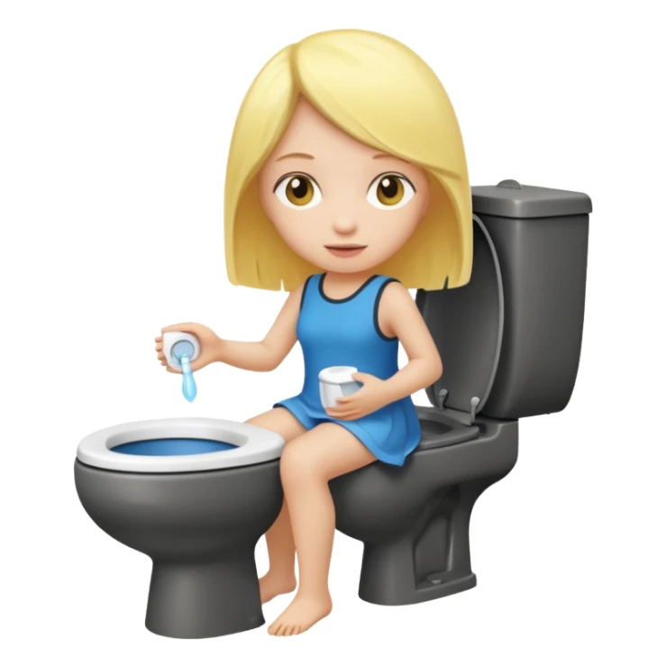 Yellow haired girl skibidy  toilet sticker