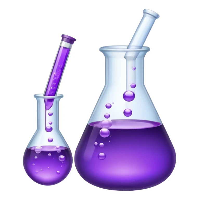 purple chemical flask test tube sticker
