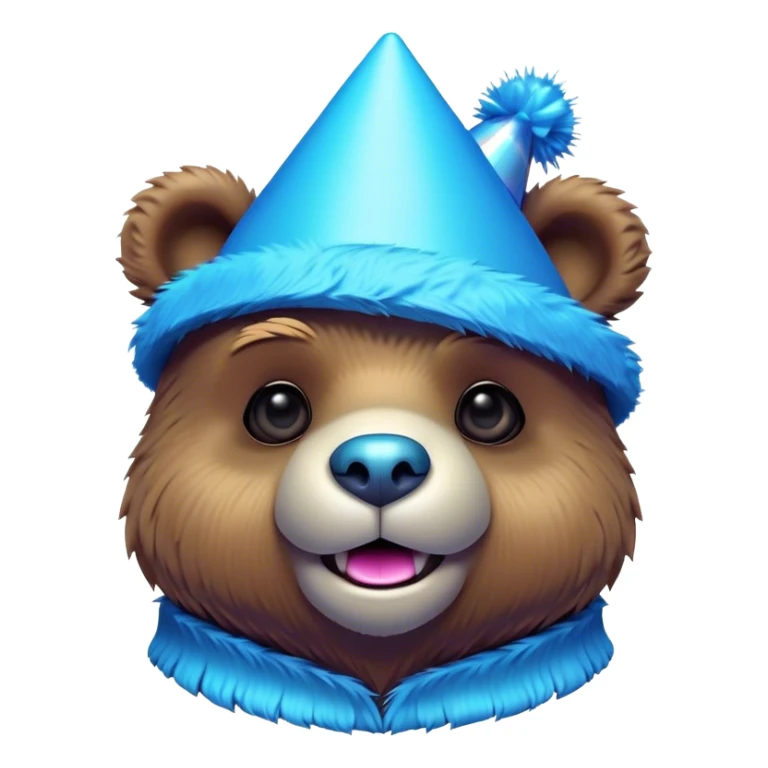 3D, adorable little Pixar style blue neon punk bear wearing a party hat, ultra detailed, each lash, eye, and strand of fur is shown in stunning detail as though captured in a timeless photograph, rich textures, visually rich, so lifelike it feels like it could leap off the page at any moment sticker