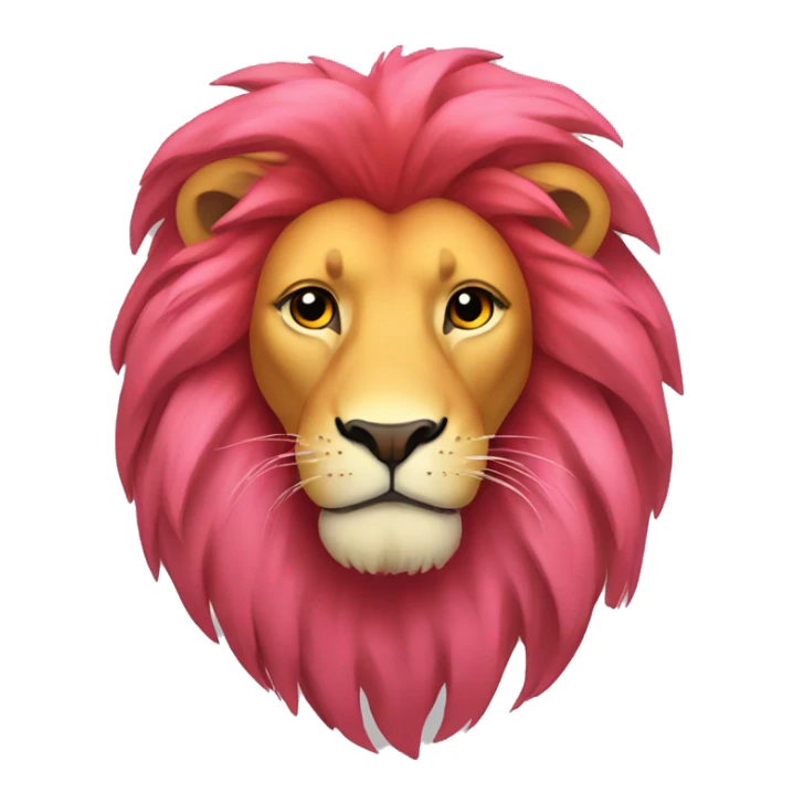 Lion with pink red yellow orange colored mane  sticker