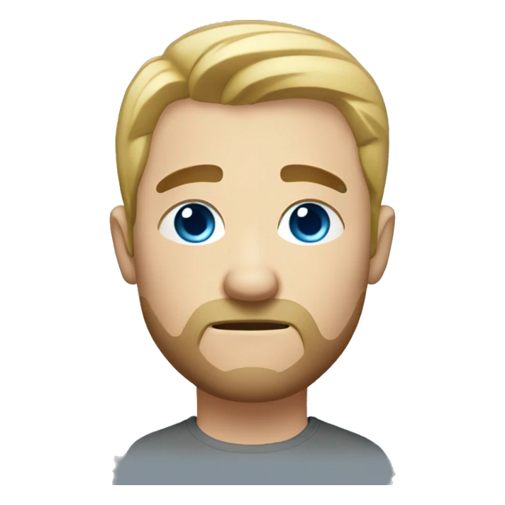 bored blonde man with short hair and a short beard with blue eyes, one eyebrow is raised  sticker