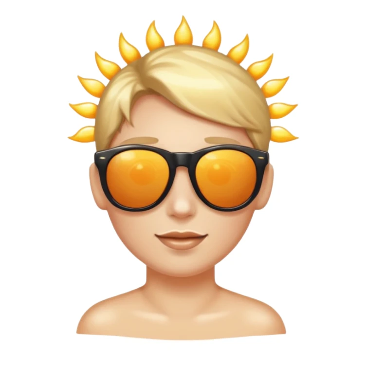 character dazzled by the sun, wearing sunglasses sticker