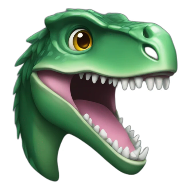 dark green happy raptor head sticker