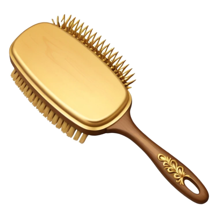 golden hair brush sticker