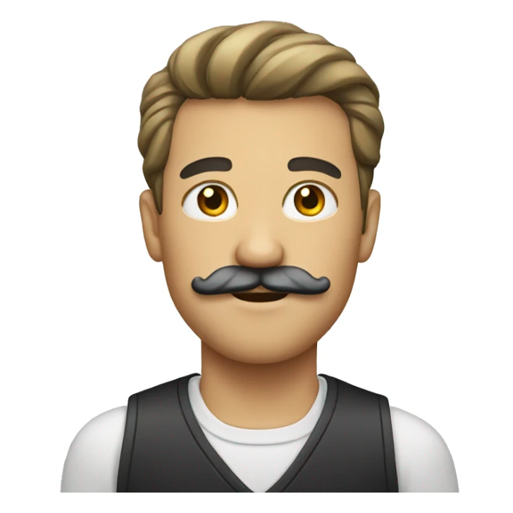 male portrait with mustache sticker