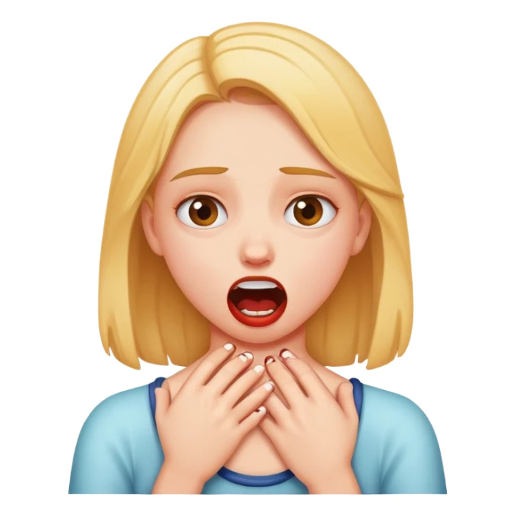 girl choking herself as a joke sticker
