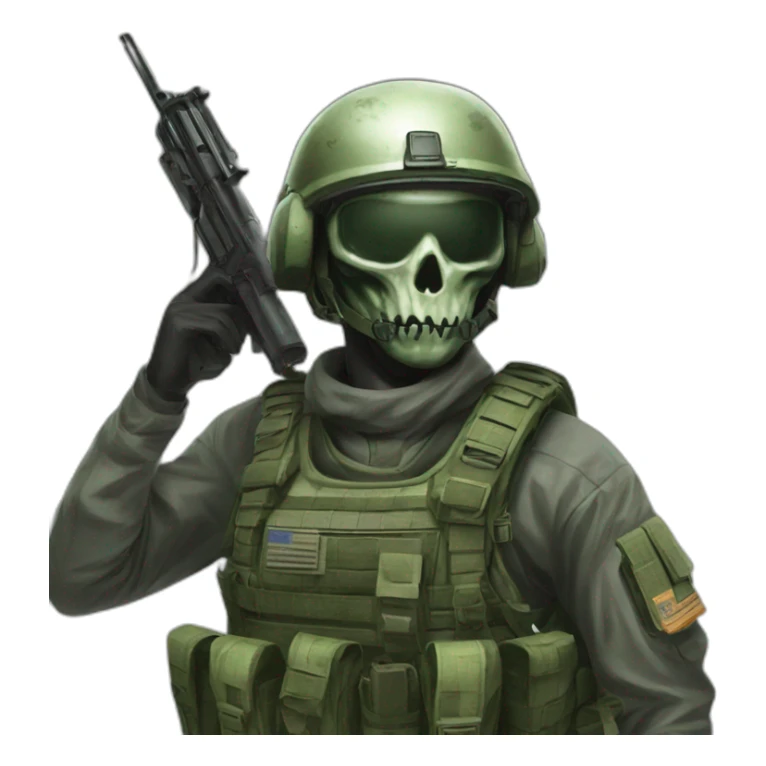 ghost call of duty green sticker
