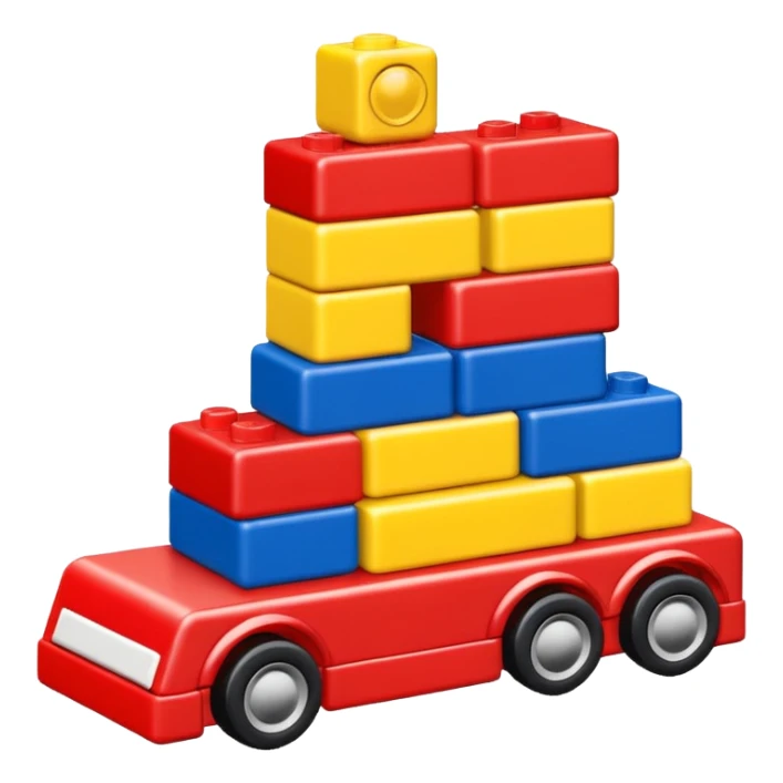 Toy car beside building blocks sticker