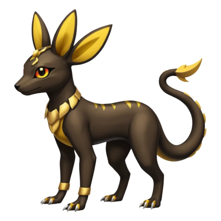 Shiny 4-legged Umbreon-Anubis-Salandit-Beedrill-fusion, full body sticker
