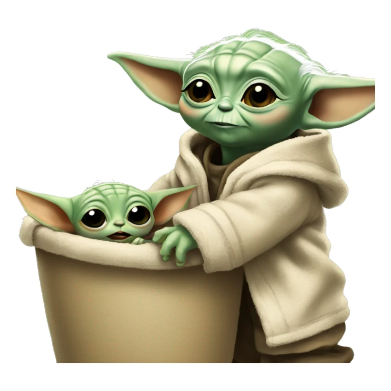 Baby yoda and dogday sticker