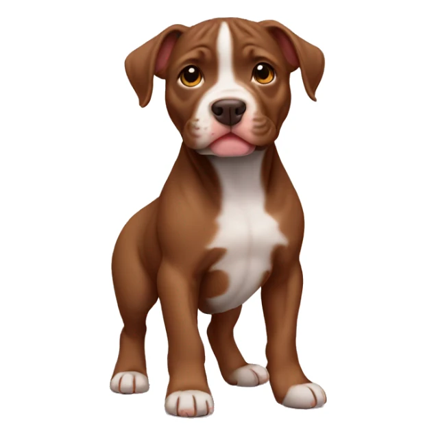 Brown Pitbull puppy sticker
