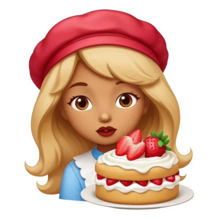 Strawberry shortcake kissing sticker