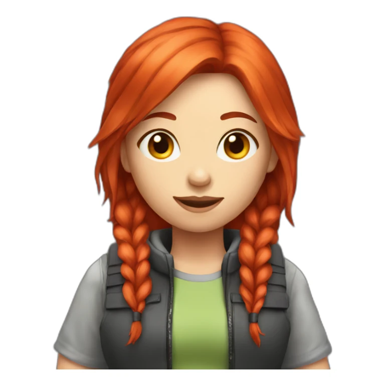 red hair gamer girl sticker