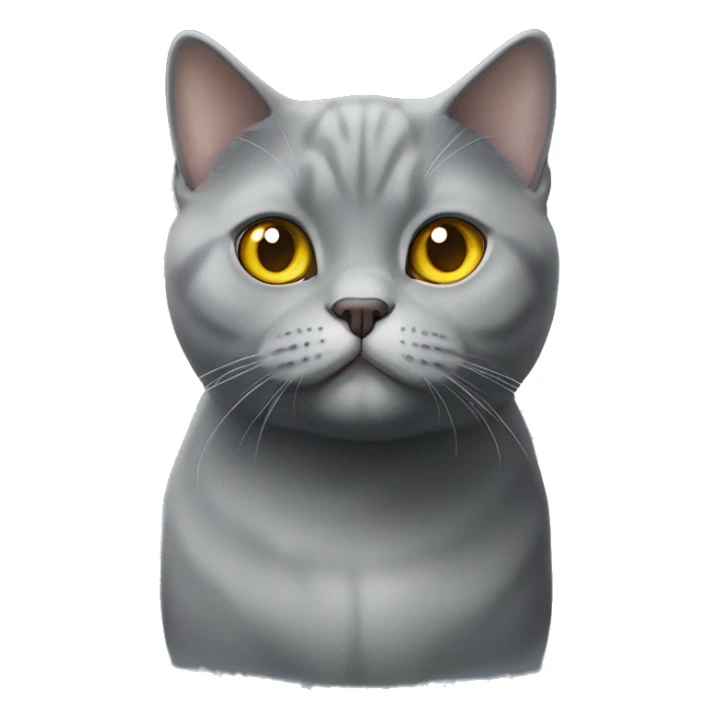 British Shorthair Silver Short Face Cat with Yellow Eyes sticker