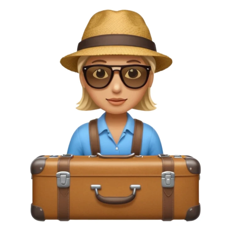 photorealistic tourist with a suitcase sticker
