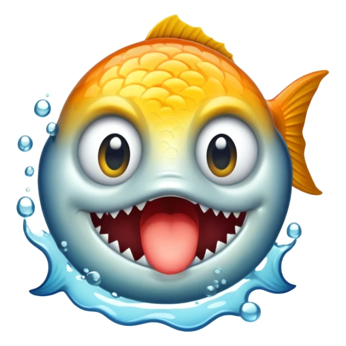 Fish stuffed in the mouth  sticker