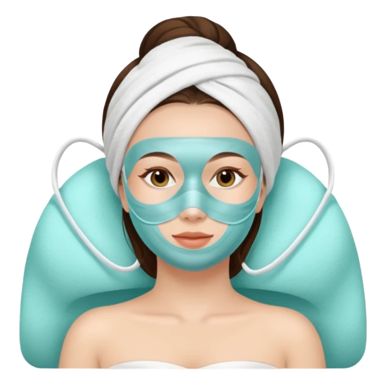 Lady with face mask spa beauty full face relaxing sticker