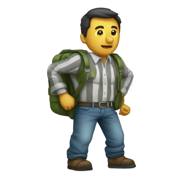 Ladron con camisa de rayas con un saco de billetes sticker