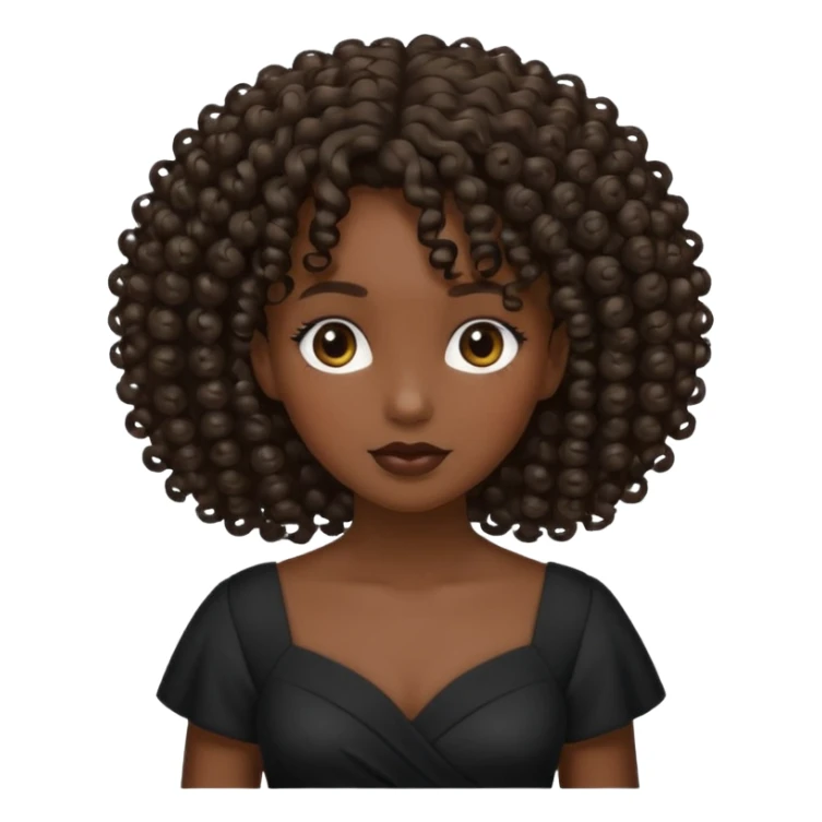 curly haired black dress girl sticker