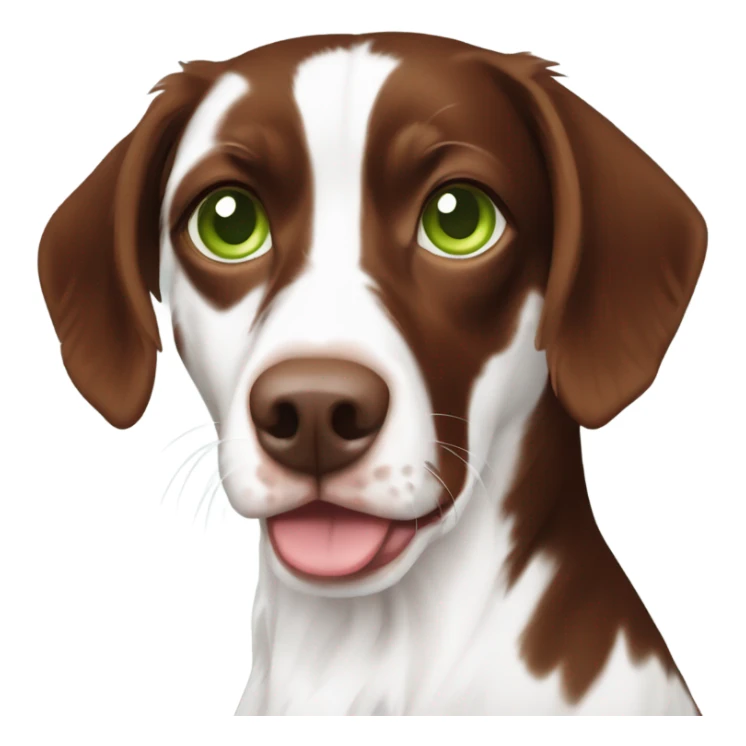 Dark brown and white Brittany spaniel with green eyes  sticker