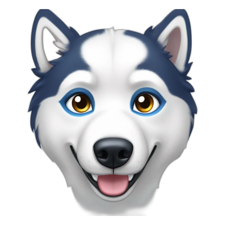 Husky blanc yeux bleu poil un peu court et souriant sticker