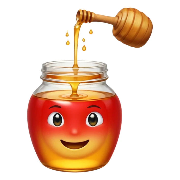 Create an emoji in the style of Marc Chagall depicting rosh hashana include dipping apple in honey sticker
