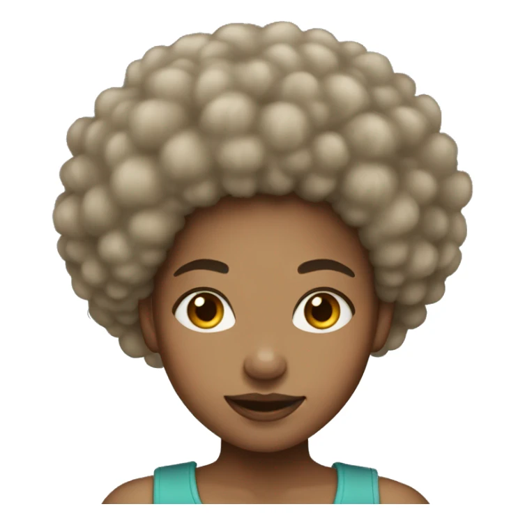 hair afro, light skin, girl sticker