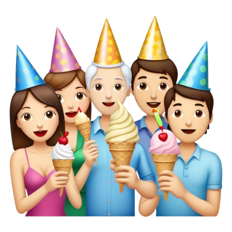 two people social at party with icecream sticker