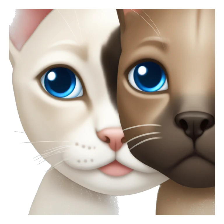 Siamese cat Hug white boy brown hair blue eyes sticker