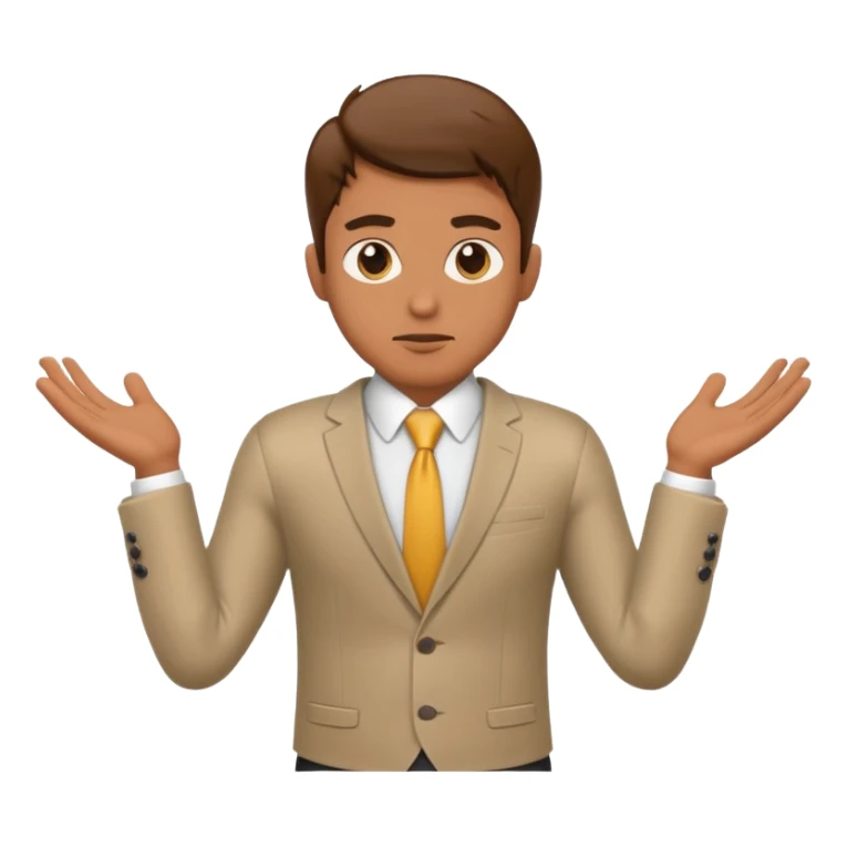 cool confused business men person shrug pose sticker
