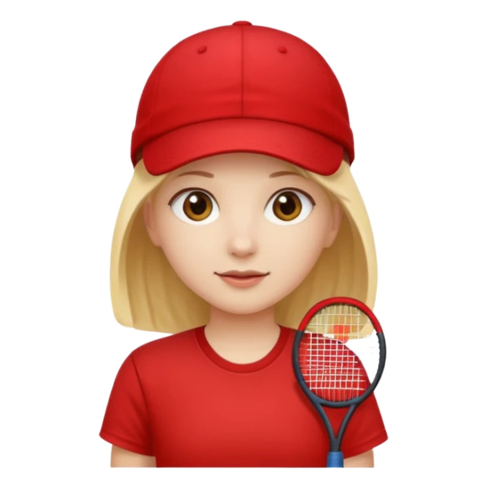 red tennis hat and red tshirt girl sticker