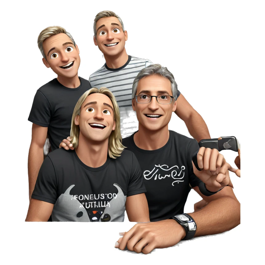 group of boys smiling indoors sticker