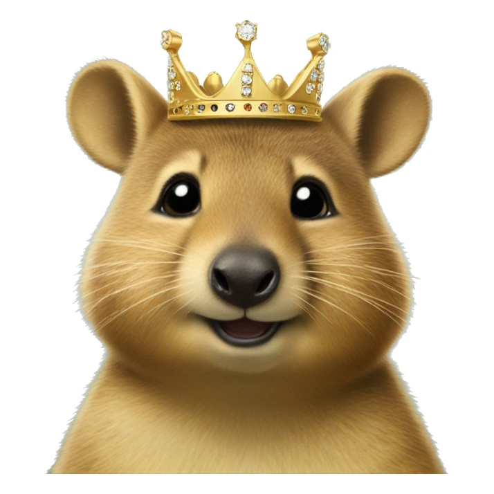 cute quokka wearing a goldecrown with diamonds on it  sticker