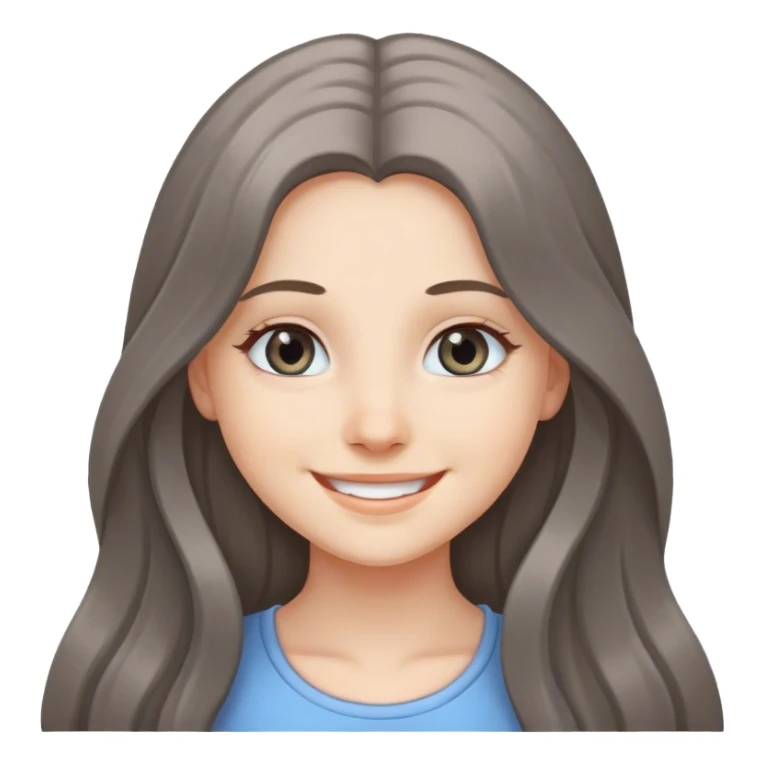 smiling girl with long hair with gray eyes  sticker