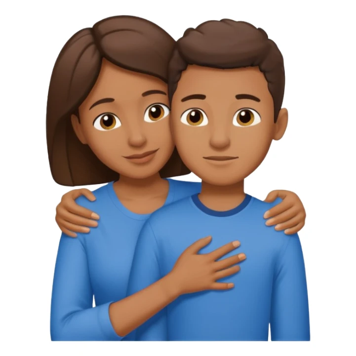 Mom and son hugging brownskin sticker