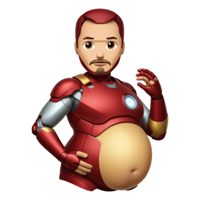 Ironman with a big belly like he’s pregnant  sticker