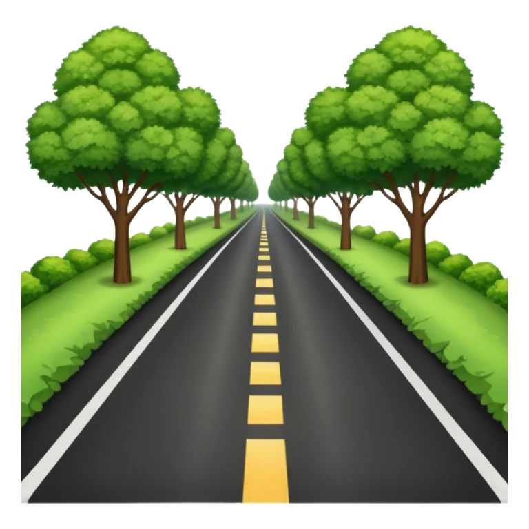 A long HORIZONTAL NOT VERTICAL road! (without lines) with trees and bushes on the sides and behindA long horizontal road (without lines) with trees and bushes on the sides and behind sticker