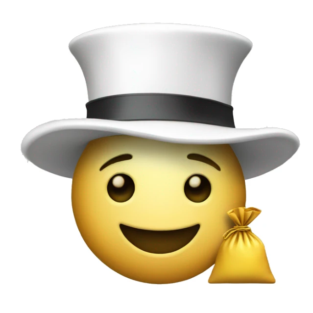 White magician whit money bag  sticker