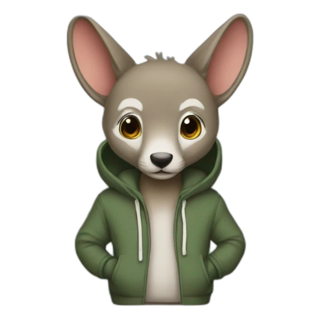 kangourou with hoodies sticker