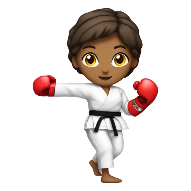 Karate girl with boxing gloves sticker
