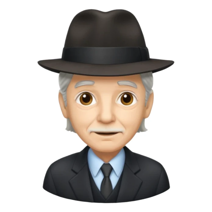 Elderly men with hats long hair with black shoot sticker