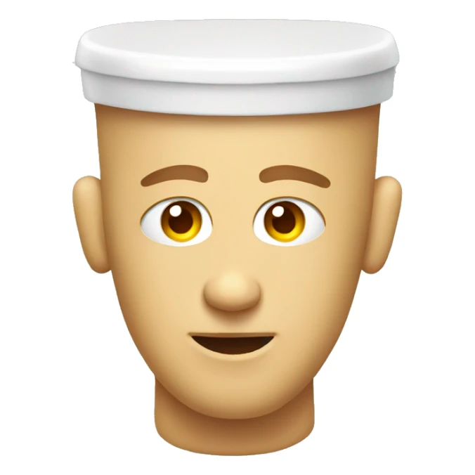 Toilet with man neck and head coming out sticker