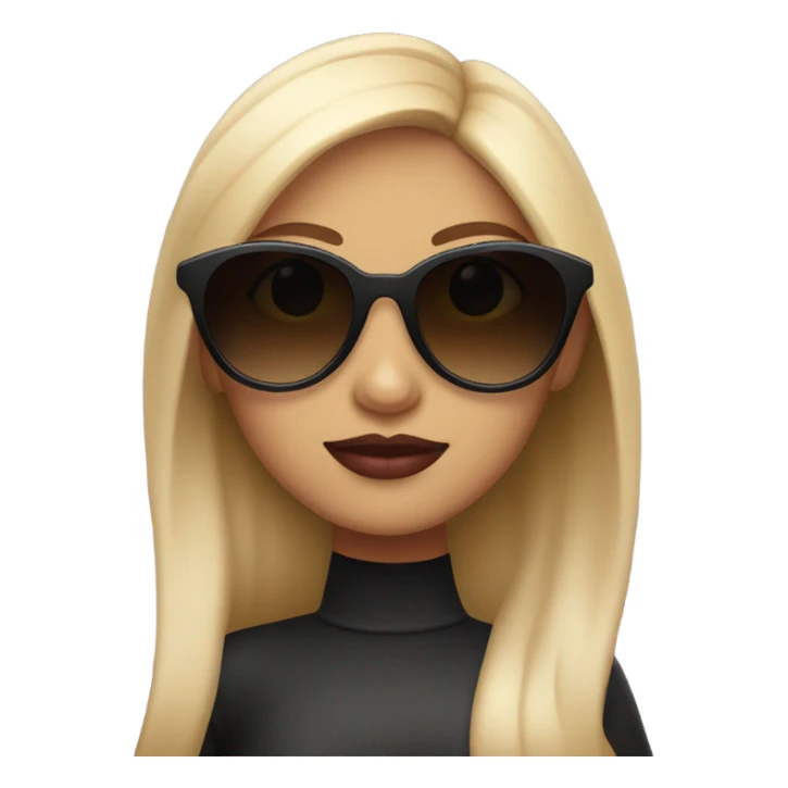 A girl with sunglasses and juicy lips sticker
